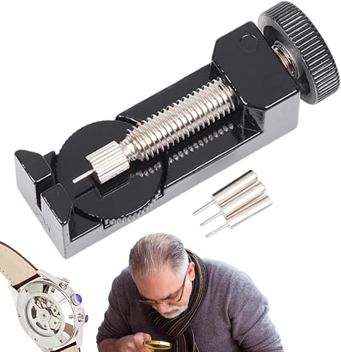 Horloge Band Versteller - Horloge Gereedschap - Horloge Reparatie - In Hoogte Verstelbaar - 6.6 cm - Zilverkleurig