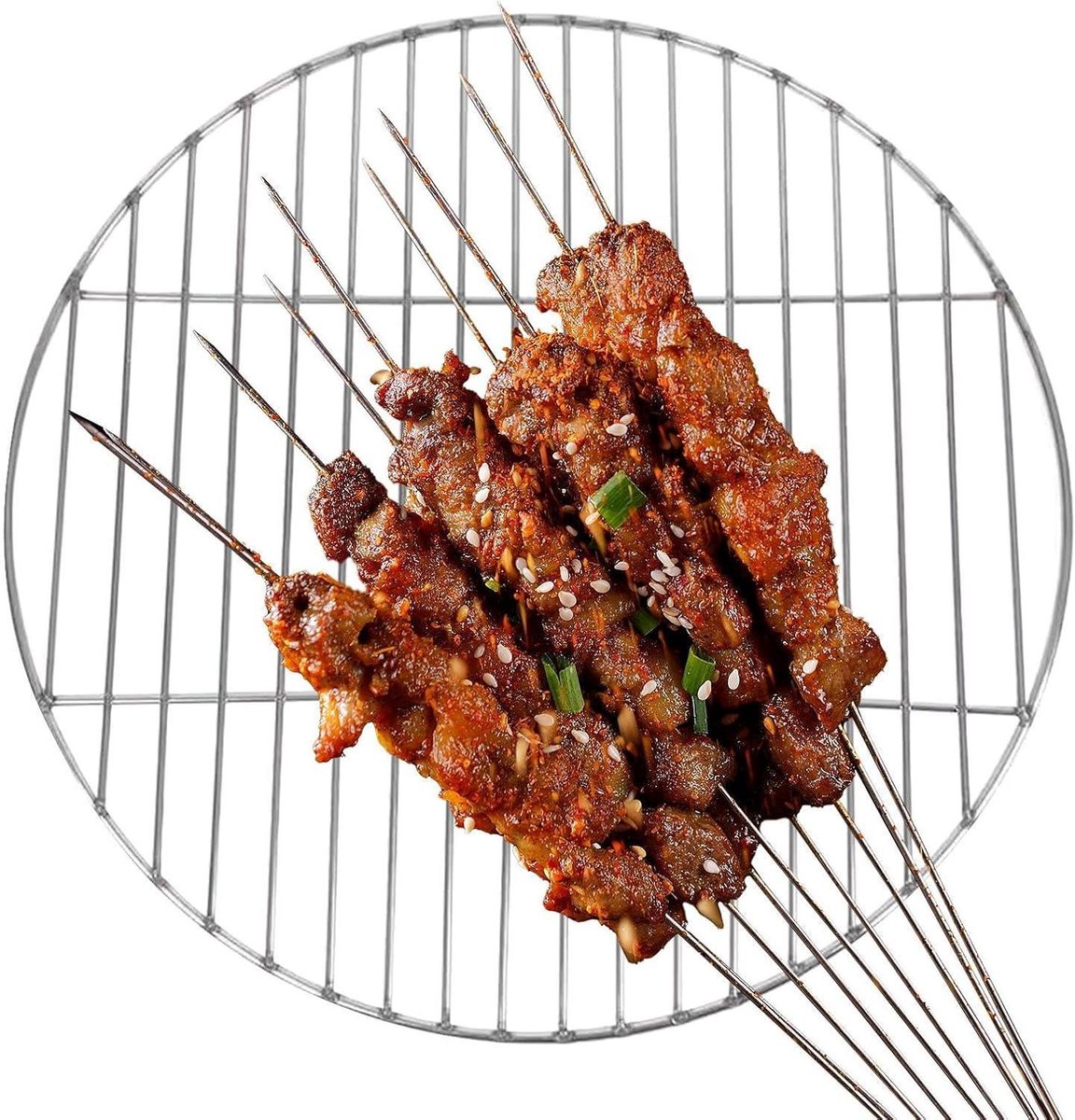Grillrooster RVS - BBQ rooster - Buiten koken - Hitte-geoptimaliseerd - 38 cm - Zilver
