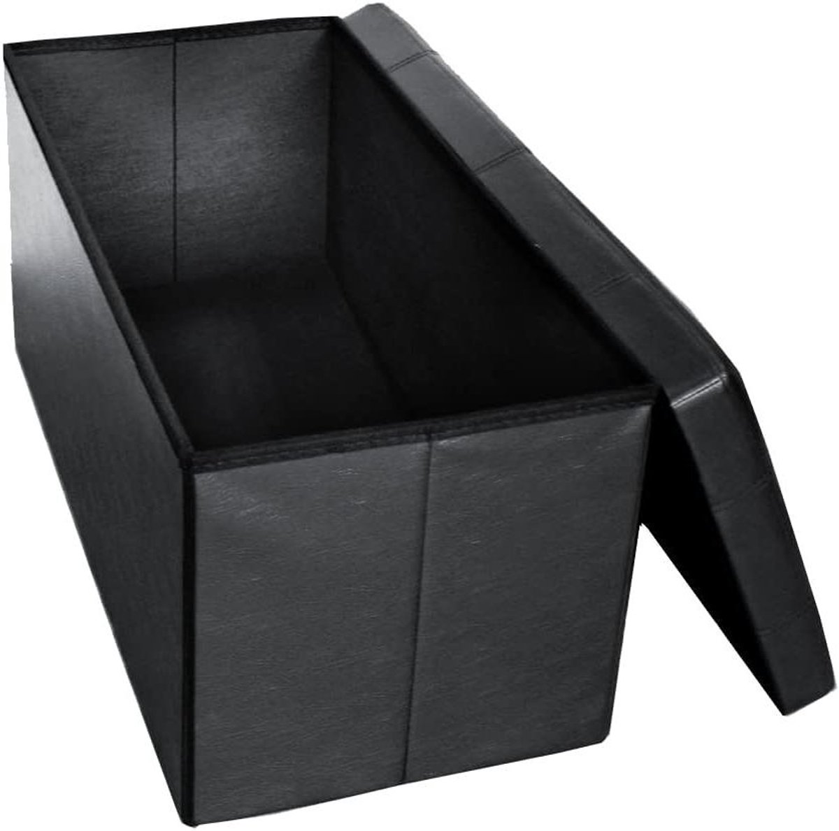 Opvouwbare opbergpoef - Voetensteun bankje - Ruimtebesparend opbergen - Water- en morsbestendig - 110 x 40 x 9 cm - Zwart