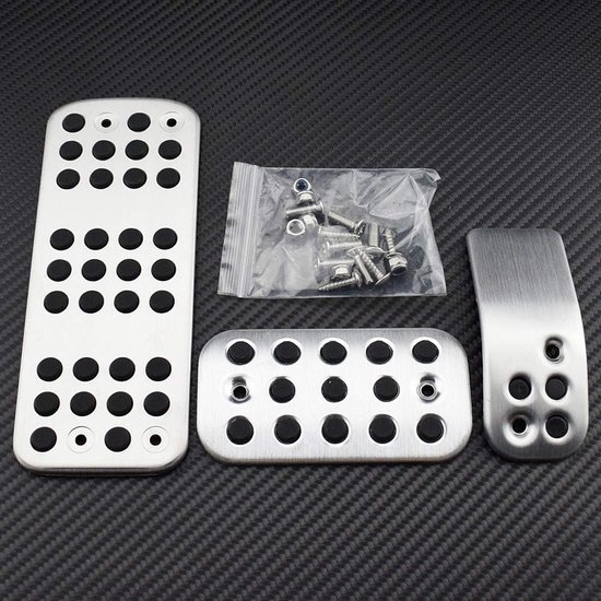 Auto Pedaal Covers - Antislip Pedaal - Verbeteren Rijervaring - Aluminiumlegering & Rubber - Set van 4 - Zilver — afbeelding 3