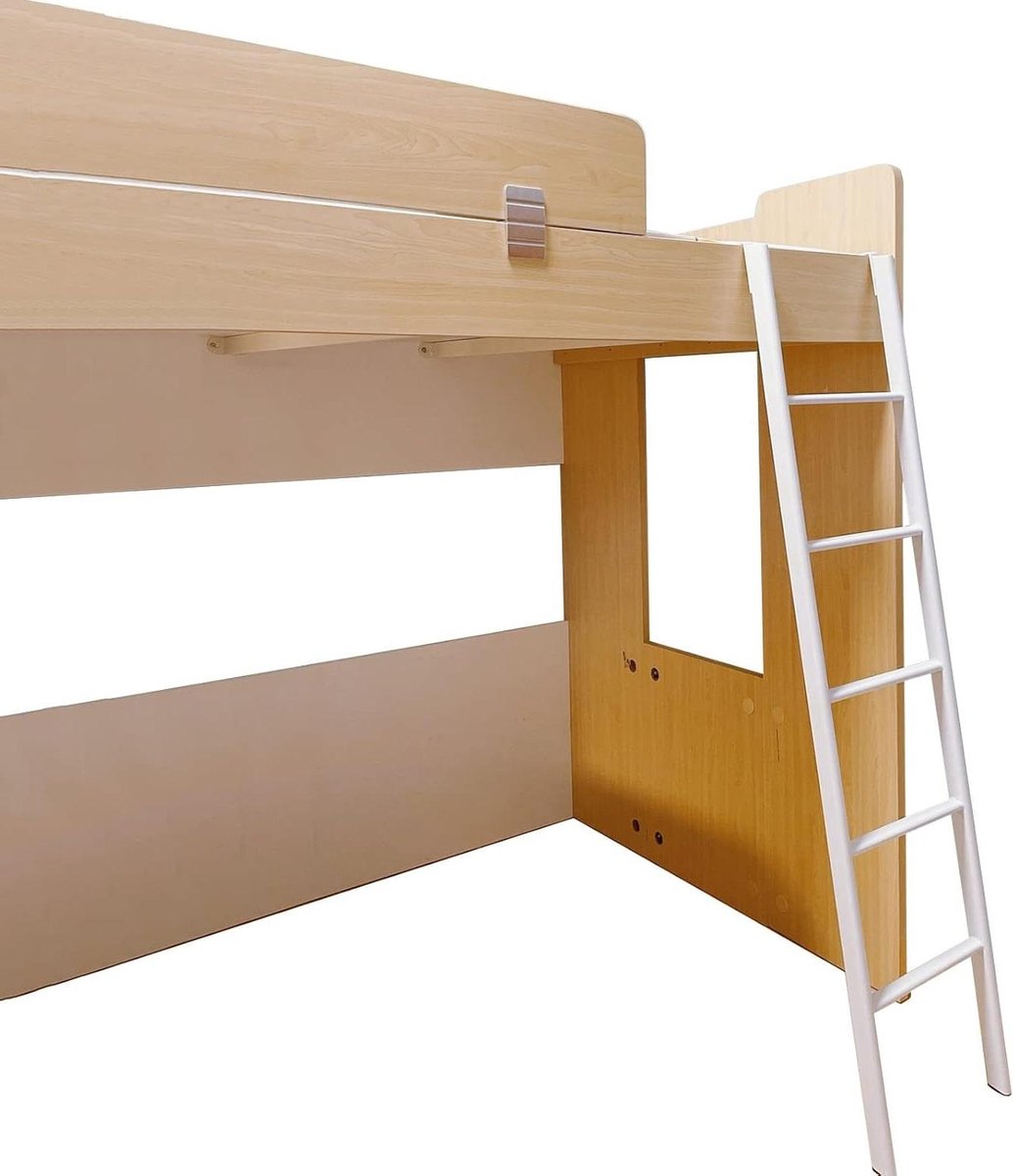 Stapelbed ladder - Klimladder - Veilig slapen - Stevige ijzeren constructie - 4 tot 7 treden - Wit