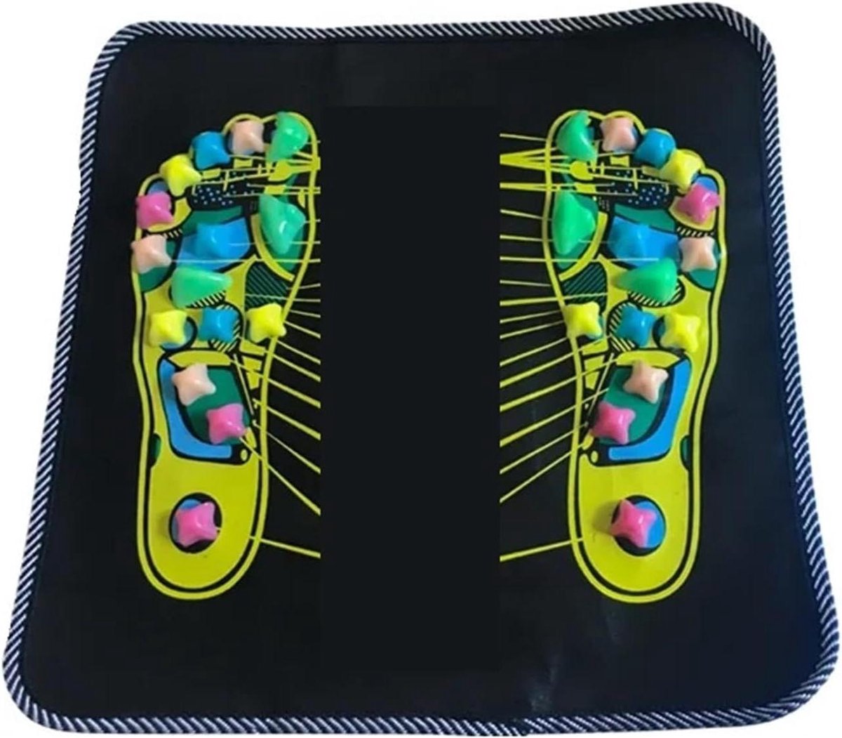 Voetmassagemat - Massagekussen - Voetontspanning - Acupressuur stimulatie - 35x35 cm - Zwart