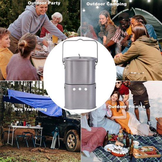 Camping Kooktoestel - Draagbaar Gasstel - Outdoor Koken - Inclusief Pan - Compact Lichtgewicht van Merkloos — afbeelding 3