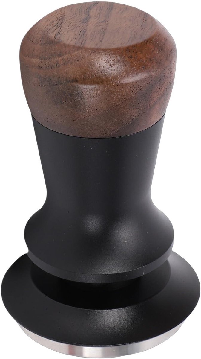 Koffietamper - Koffiepers Aanstamper - Espresso Bereiden - Instelbare Veerdruk - 51MM - Nootkleurig