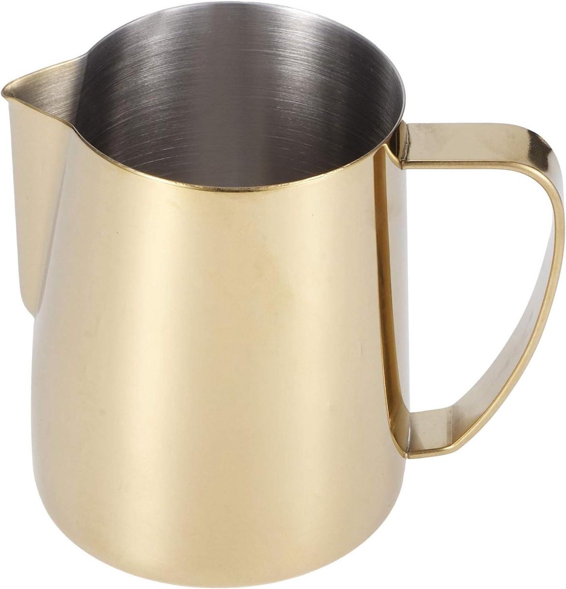 Koffiekan RVS - Melkopschuimer Kan - Latte Art Maken - Vogelbek Uitloop - 11 x 11 x 11 cm - Goud
