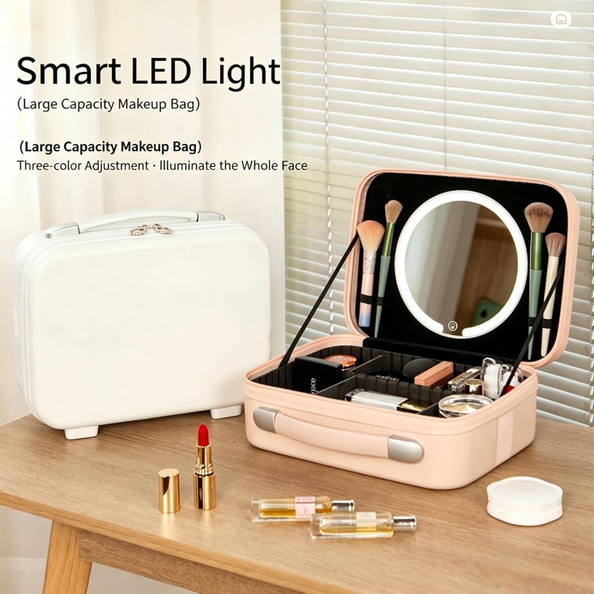 Draagbare Make-up Koffer - Cosmetische Tas Reizen - Make-up Organiseren - Met LED Spiegel