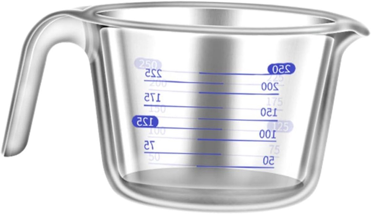 Glazen Maatbeker - Maatglas Bakken - Keuken Benodigdheden - Verdikt Glas - 250 ml - Transparant