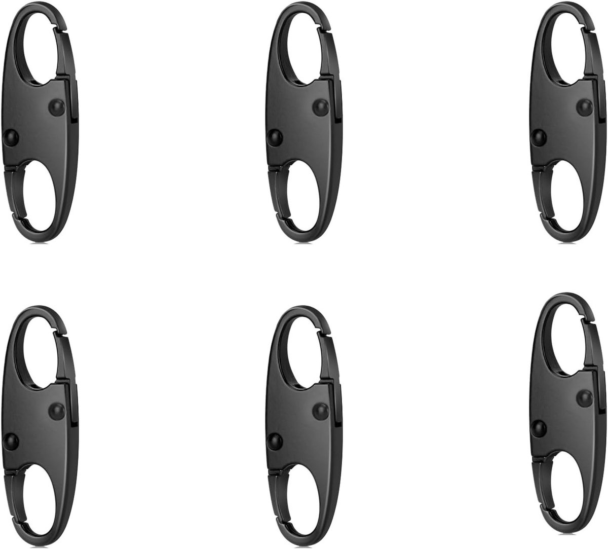 6 Stuks Anti Diefstal Rits Clips voor Rugzakken en Handtassen, Veiligheidsaccessoires en Vervangende Ritstrekkers in Zwart