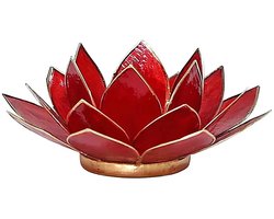 Lotus sfeerlicht rood 1e chakra goudrand (1 stuks)