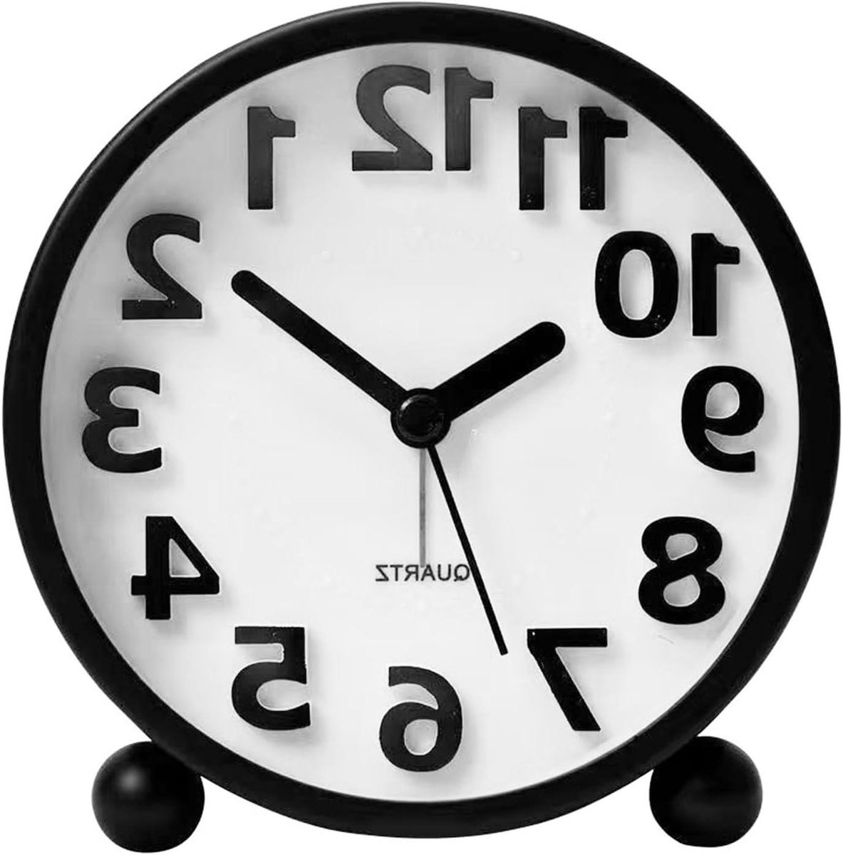 Stille Wekker - Analoge Klok - Rustig Wakker Worden - Grote 3D Cijfers - 105 cm - Zwart