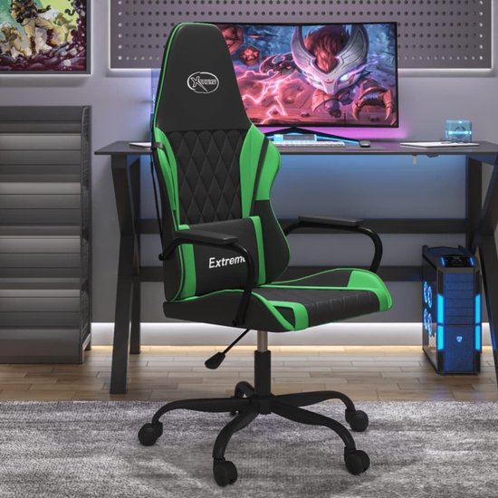 Gaming Stoel - Race Stoel Bureau Stoel - Comfortabel Gamen - Met Massagefunctie - Verstelbare Hoogte - Zwart Groen — afbeelding 2