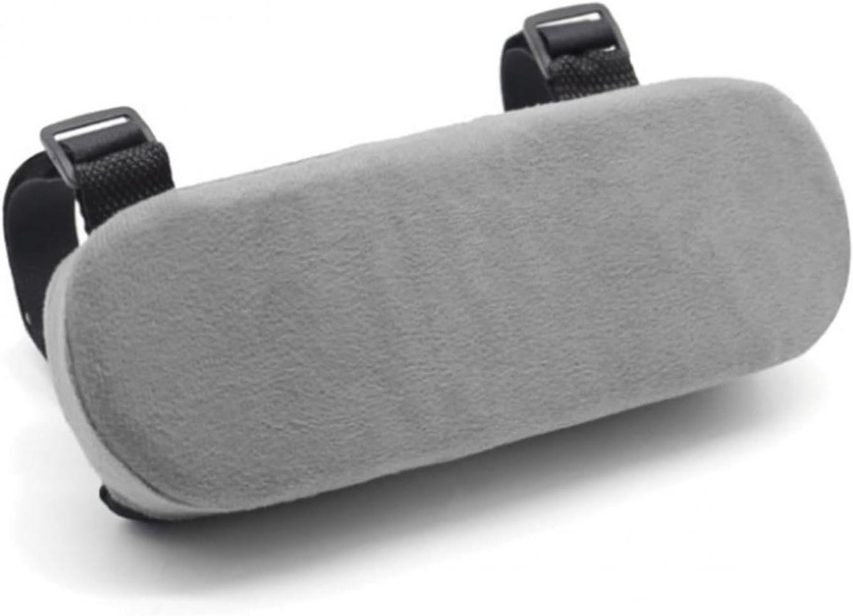 Armleuning Kussens - Elleboogsteun Pad - Comfortabel Zitten - Traagschuim Vulling - 22 x 8.5 x 3 cm - Grijs
