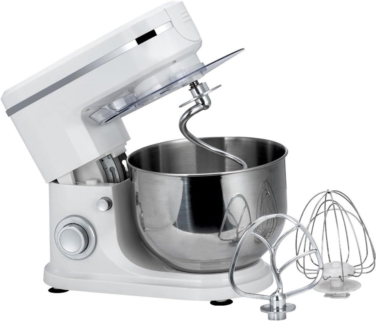 Keukenmixer - Deegmixer Elektrisch - Brood Bakken - Planetaire Mengwerking - 6L Kom - Wit