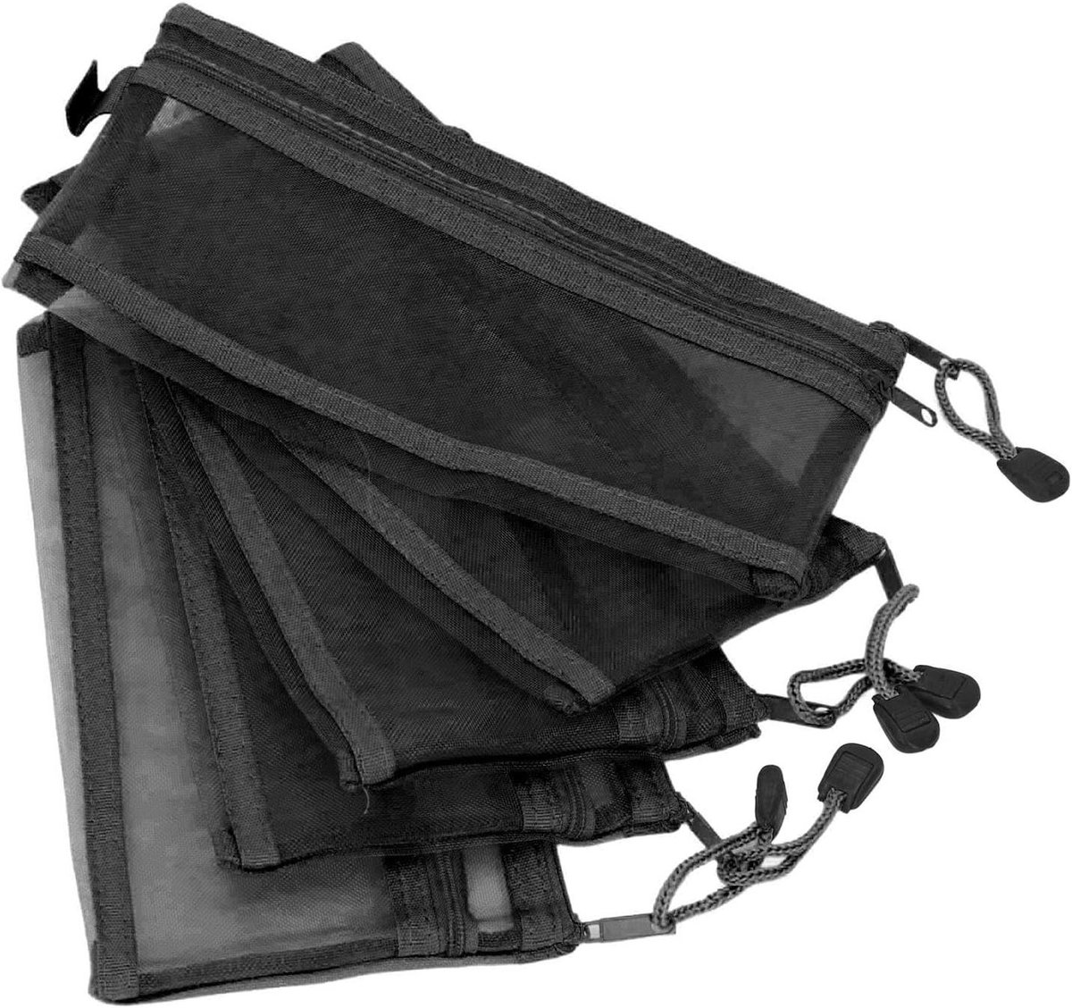 Mesh Mapzakken - Nylon Etuis - Spullen Organiseren - Waterdicht Nylon - 23x12 cm - Zwart