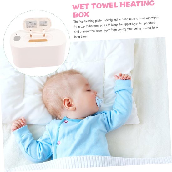 Babydoekjes Verwarmer - Doekjes Dispenser - Baby Comfort - Draagbaar Opladen - 20.5 x 13 x 11.5 cm - Wit — afbeelding 3