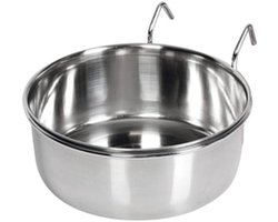 Voerbak RVS - Voerbak Knaagdier - Hygiënisch Voeren - Uitneembare Kom - 8 cm Diameter - Meerkleurig