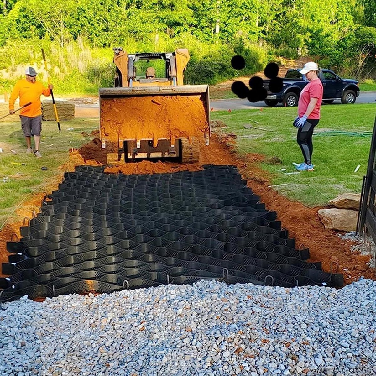 Grindrooster Bodemstabilisator - Grindstabilisator Bodemrooster - Oprit Aanleggen - Hoge Belastbaarheid - 1x8m - Zwart