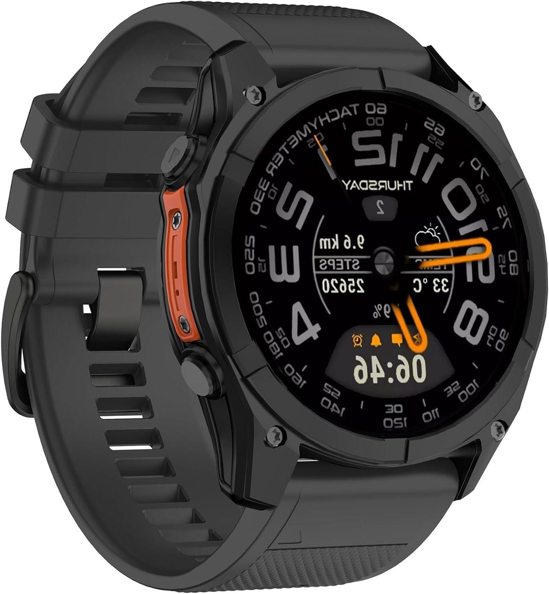Siliconen Horlogeband - Reserveband Smartwatch - Sport en Dagelijks Gebruik - Waterdicht en Zweetbestendig - 22 mm - Zwart