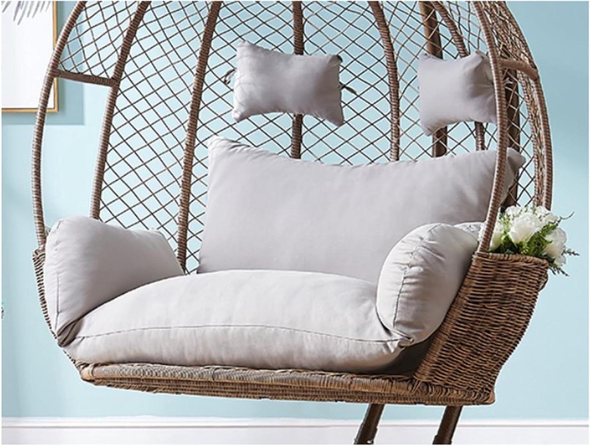 Schommelkussen Vervanging - Eierstoel Kussen Hangstoel Kussen - Buiten Ontspannen - Waterdicht Polyester - 150 x 110 cm - Grijs