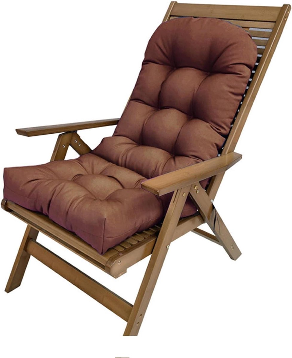 Stoelkussens Tuinstoel - Buitenkussens Zitkussens - Buiten Ontspannen - Waterdicht Polyester - 110 x 50 cm - Donkerbruin