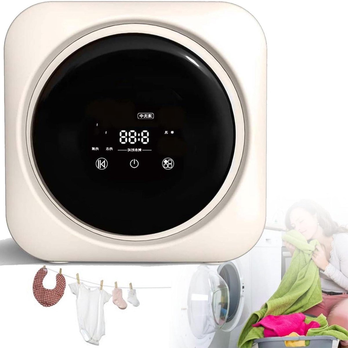 Mini Wasmachine Sokkenwasser Compact Kleding Reinigen Ruimtebesparend Wandmodel 3.5 Liter Wit
