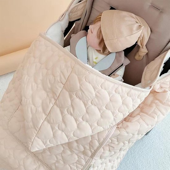 Baby Draagzak Cover - Winterhoes Kinderwagen - Baby Warm Houden - Winddicht & Verdikt - 77x105 cm - Beige — afbeelding 2