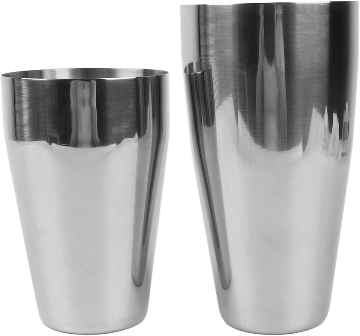 Cocktail Shaker Set - Drankmixer Barbenodigdheden - Cocktails Maken - Dubbelwandige Isolatie - 800 en 600 ml - Zilver