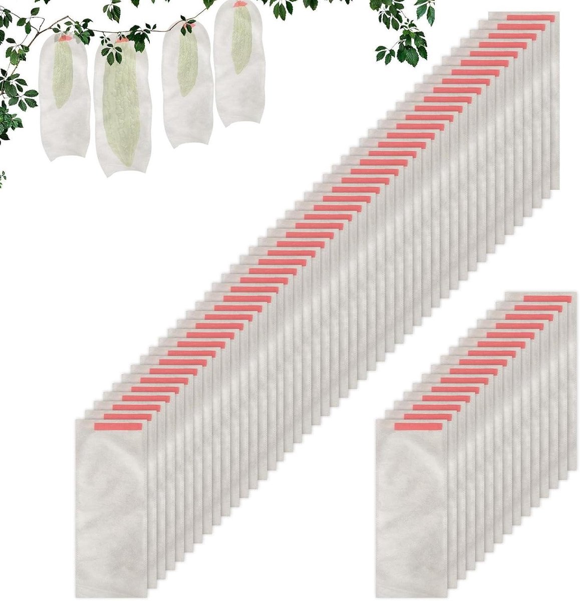 Fruitbeschermzakken - Fruitzakjes Plantbescherming - Bescherming Fruit Groei - Vliegwerend Ademend - 15 x 36 cm - Wit