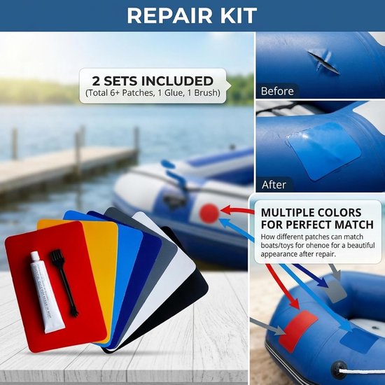 Opblaasbare Reparatieset - PVC Herstelkit - Lekken Dichten - Sterke Zelfklevende Lijm - 30 ml - Meerkleurig — afbeelding 4