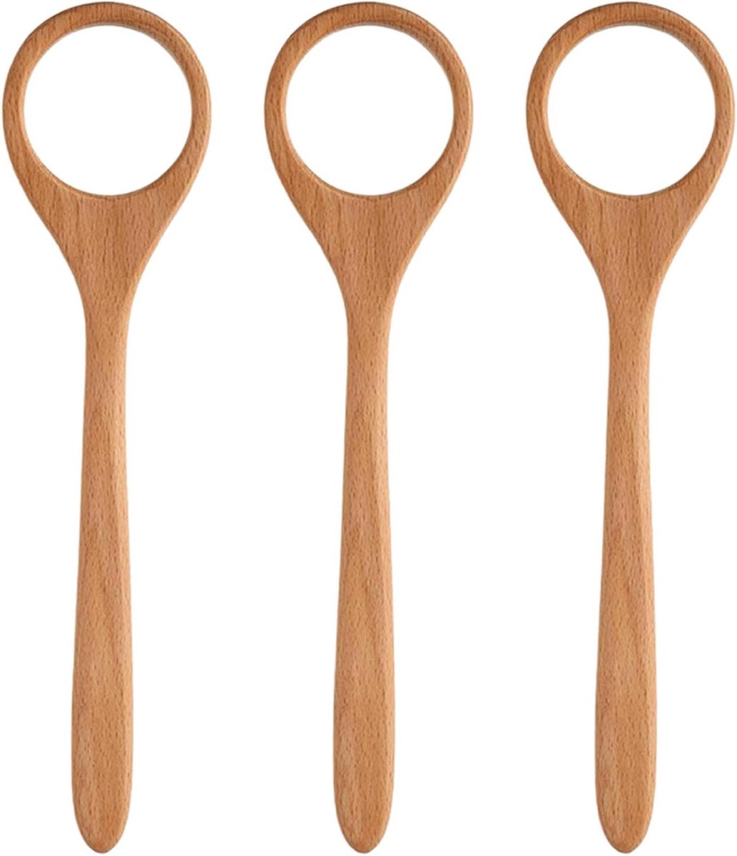 Deeggarde Set - Bakmixer Garde - Deeg Mengen - Handgemaakt Acaciahout - 30.5 cm - Khaki