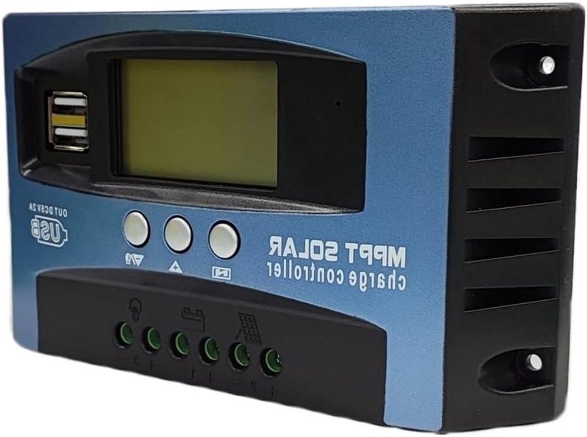 Zonne Laadregelaar - MPPT Controller - Energie Beheer - Adaptief Systeem - 12/24V - Zwart