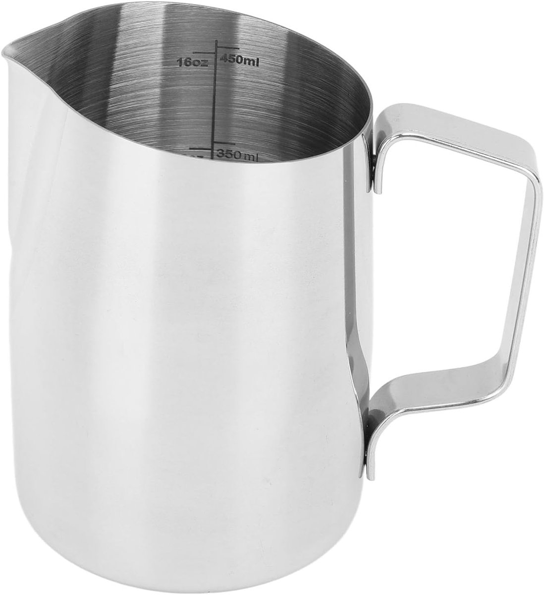 Melkschuimkan - Opschuimkannetje - Latte Art Maken - Afgeschuind Ontwerp - 450ml - Zilverkleurig