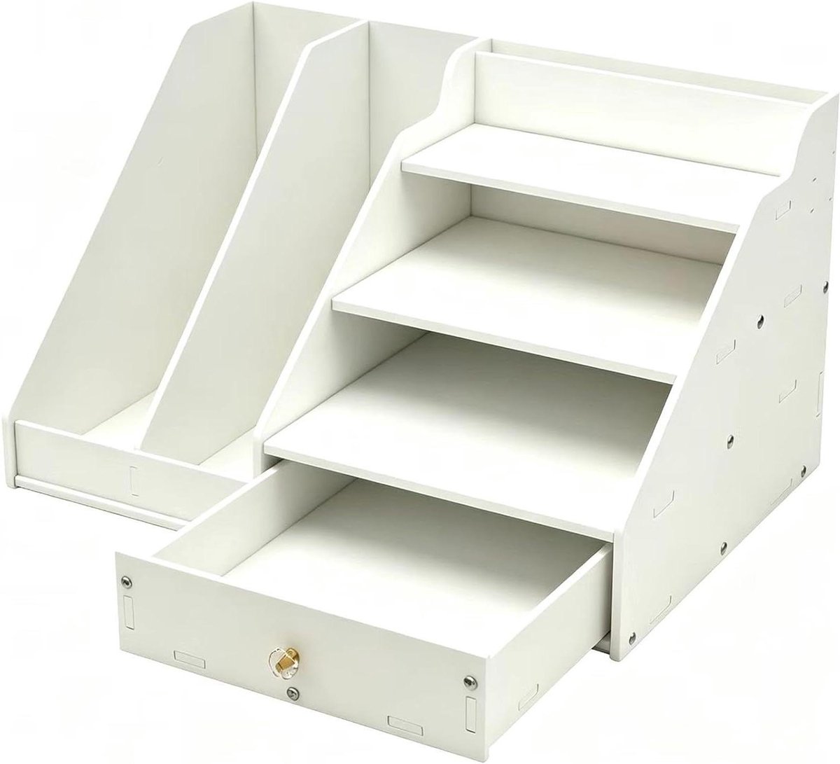 Verticale Organizer - Bureau Rek - Papier Sorteren - 15 Niveaus - 445 cm Breed - Wit
