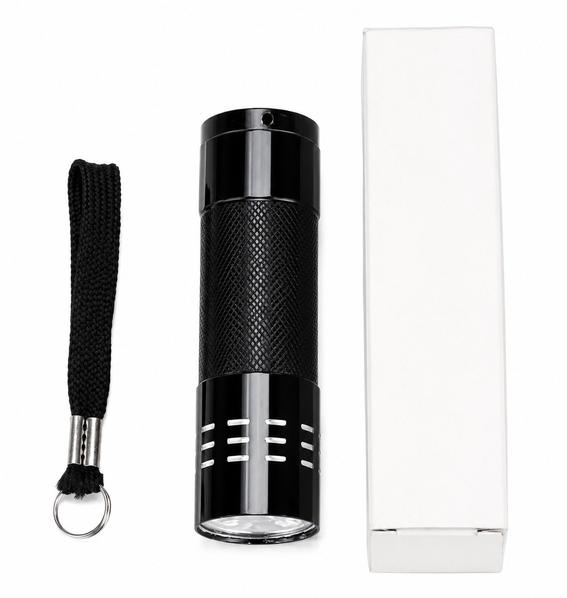Jumada's Mini Zaklamp - 9 LED UV ultra violet paars licht - Aluminium - Zwart