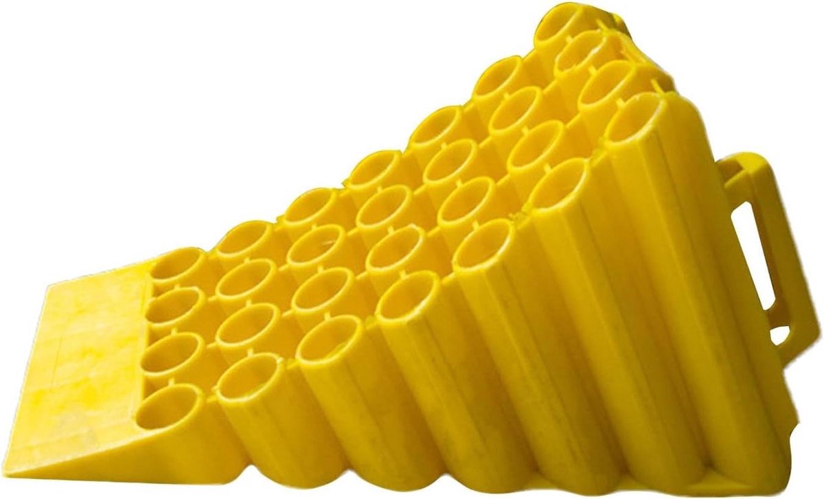 Wielstop Onderlegwig - Antislip Bandenstopper - Voertuig Stabiliseren - Verhoogde Voertuigveiligheid - 328 x 236 x 22 cm - Zwart