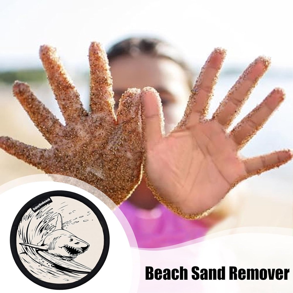 Zandverwijderaar Zakje - Strand Reiniger - Schoon Blijven - Waterdicht PVC Materiaal - 3 Stuks - Haai