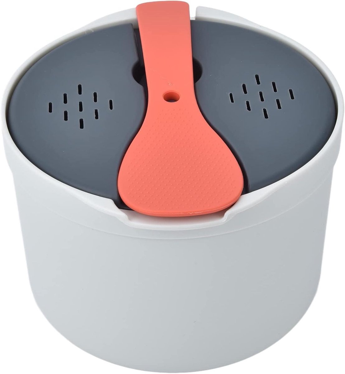 Rijstkoker Magnetron - Stoompan - Snel Rijst Koken - Met Zeef - 2 Liter - Oranje