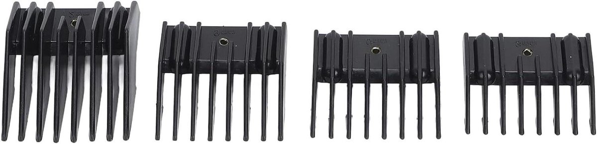 Tondeuse Gids Kam - Clipper Guard - Haarlengte Beheren - 4 Verschillende Maten - 4 Stuks - Zwart