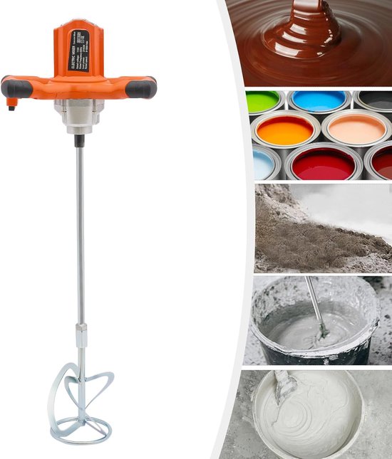 Elektrische Mixer - Krachtige Roerder - Materiaal Mengen - 6 Snelheden Instelbaar - 2100W Vermogen - Oranje — afbeelding 3