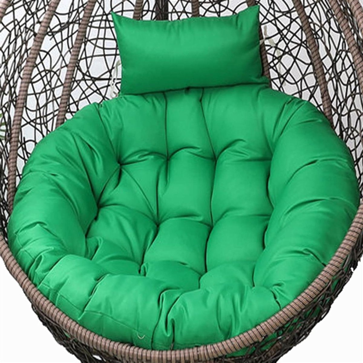 Schommelstoelkussen - Hangmatstoelkussen - Comfortabel Zitten - Verstelbare Hoofdsteun - One Size - H groen