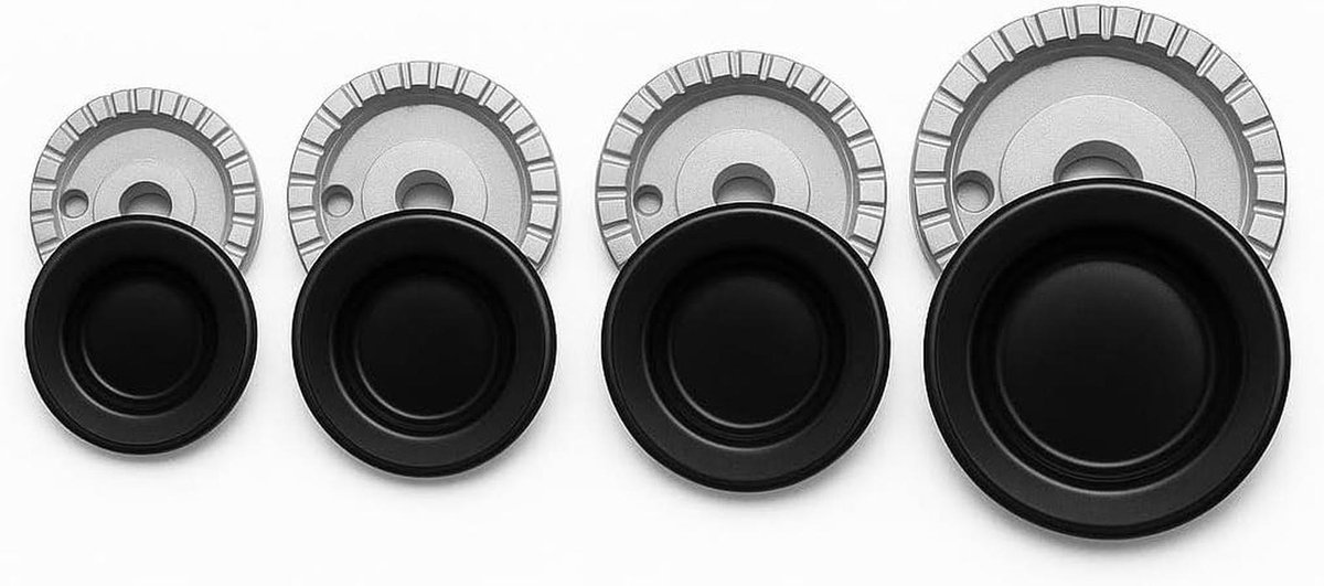 Reserveonderdelen Gasfornuis - Kookplaat Set - Efficiënt Koken - 8-Delige Set - 4 Branders 4 Platen - Chroom Zwart