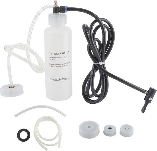 Remontluchter Set - Koppelingsvloeistof Tool - Garage Onderhoud - Luchtaangedreven Systeem - 500 Ml Fles - Zwart — afbeelding 2