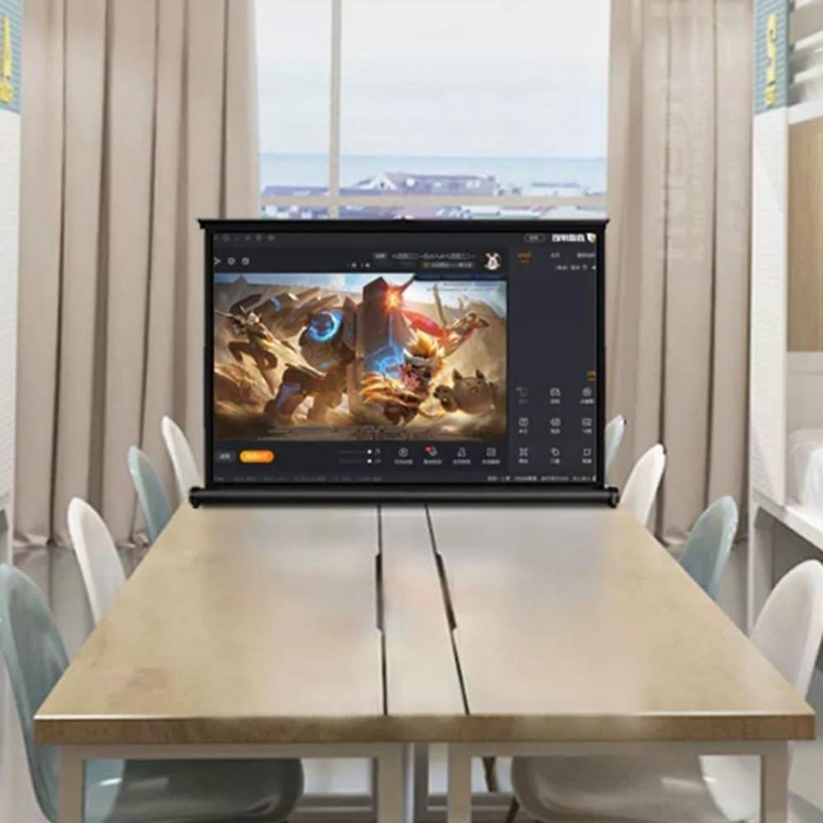 Projectiescherm - Filmscherm Vloer - Thuisbioscoop Presentatie - Oprolbaar Glasvezel - Tot 60 inch - Wit