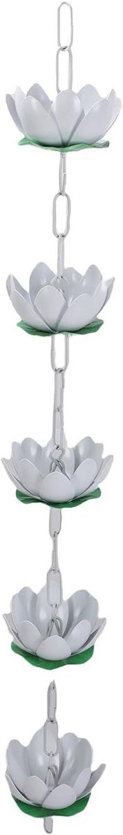 Regenketting - Waterafvoer - Tuindecoratie - Duurzame aluminiumlegering - 100 cm - Wit