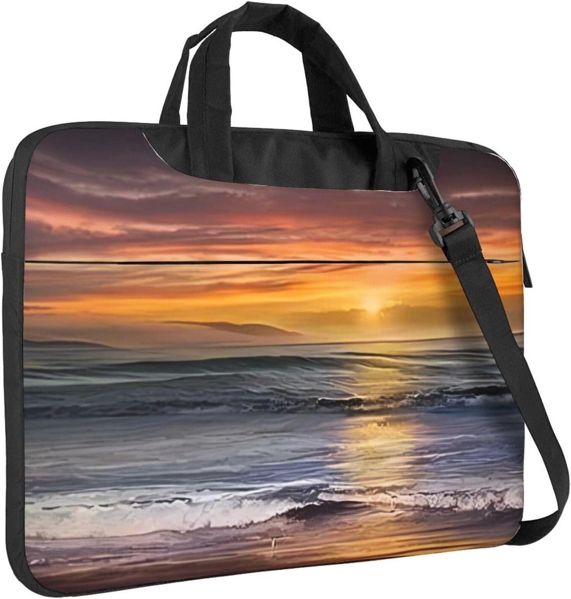Laptop Tas - Computer Hoes - Veilig Vervoer - Grote Capaciteit - 396 cm - Zonsondergang Strand