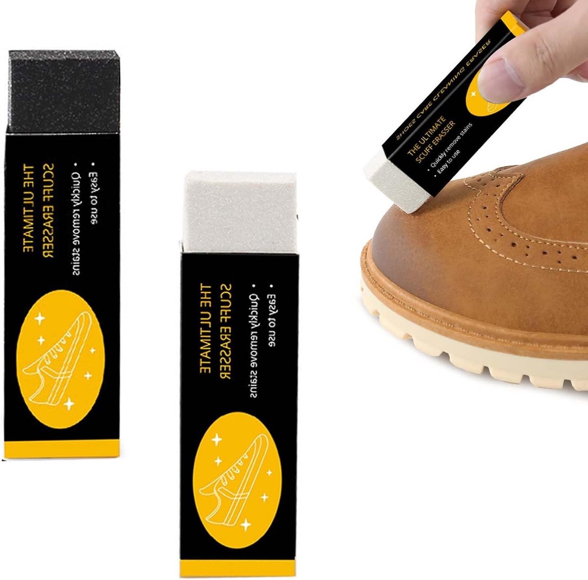 2 Stuks Magische Schoenreinigers, Suede Schoenpoets, Vlekkenverwijderaar voor Leren Schoenen en Sneakers, Effectieve Spons voor Schoonmaken en Onderhouden van Schoeisel