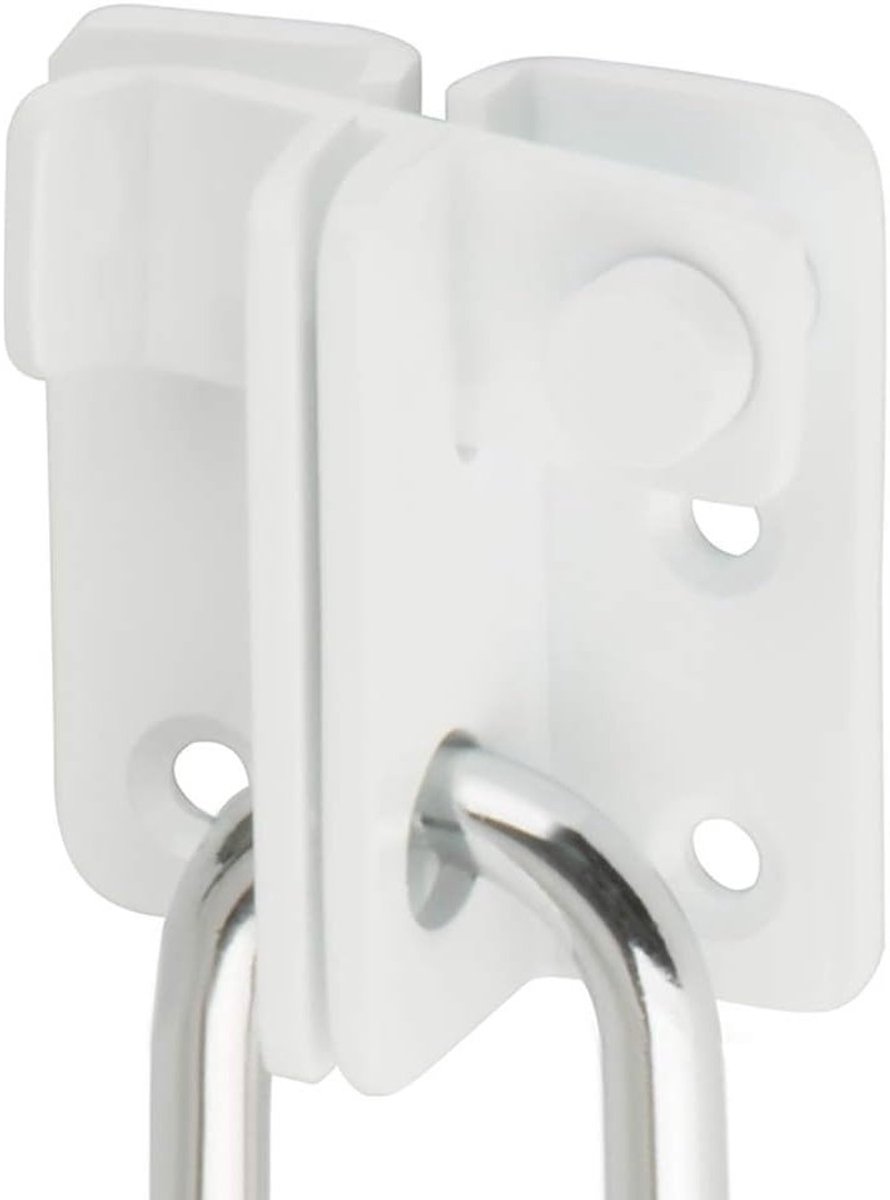 Flip Latch Hasp RVS Deurslot - Klein Veiligheidslot met Gat voor Hangslot voor Deuren, Ramen, Kasten en Tuinen, Wit Afwerking, EMS3005-W