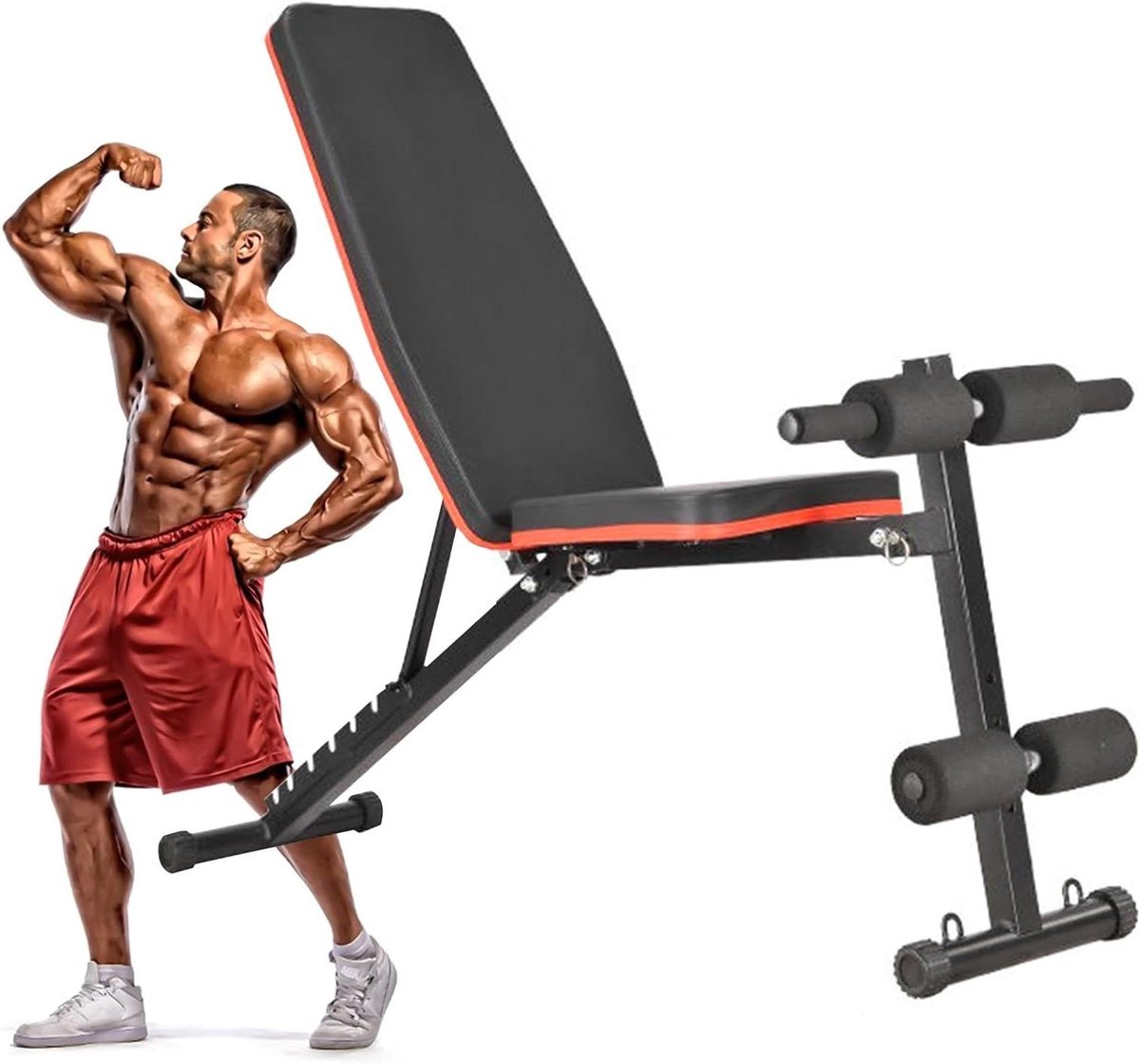 Verstelbare Trainingsbank - Fitnessbank Gewichtheffen - Full Body Workout - Verbeterde Materiaal Stabiliteit - 660 LBS Capaciteit - Zwart