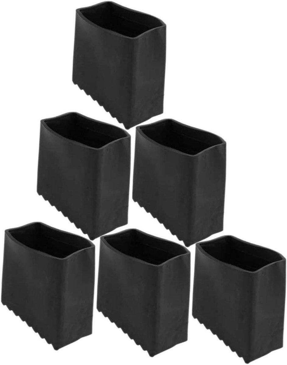 Ladder Voetbeschermers - Stoelpootdoppen Rubber - Vloer Beschermen - Antislip Ontwerp - 4x4cm - Zwart