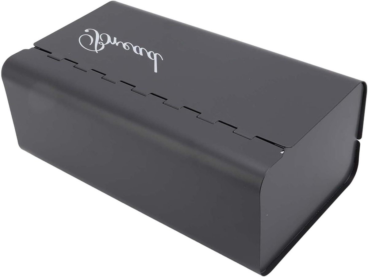 Broodtrommel - Broodmand Opslag - Brood Vers Houden - Ruimtebesparend Aanrecht - 36.2cm Breed - Zwart Grijs